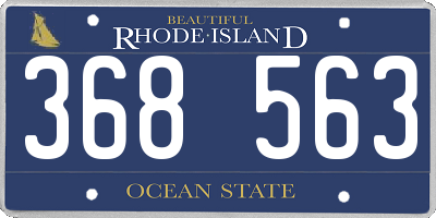 RI license plate 368563