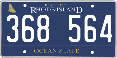 RI license plate 368564
