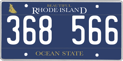 RI license plate 368566
