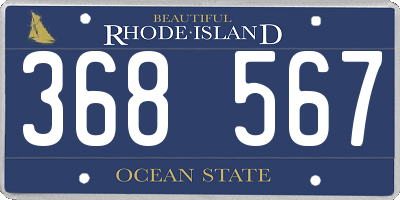 RI license plate 368567