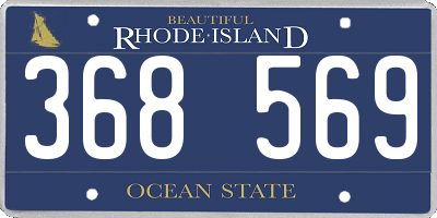 RI license plate 368569