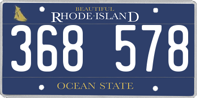 RI license plate 368578