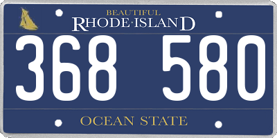 RI license plate 368580
