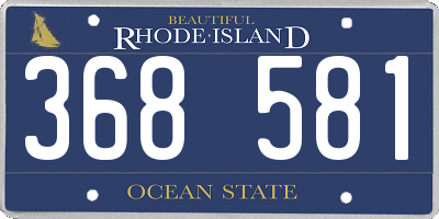 RI license plate 368581