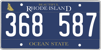 RI license plate 368587