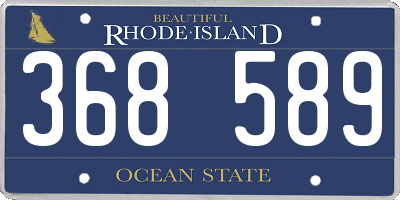 RI license plate 368589