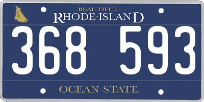 RI license plate 368593