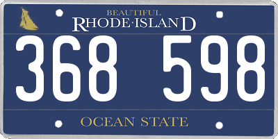 RI license plate 368598