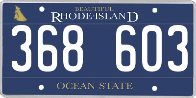 RI license plate 368603