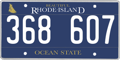 RI license plate 368607