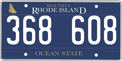 RI license plate 368608