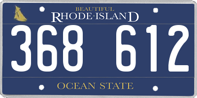 RI license plate 368612