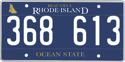 RI license plate 368613