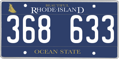 RI license plate 368633