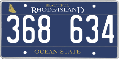 RI license plate 368634