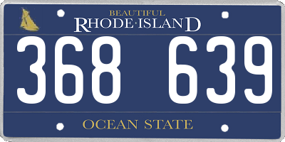 RI license plate 368639