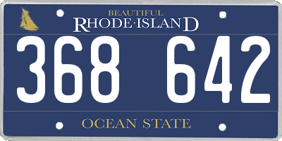 RI license plate 368642