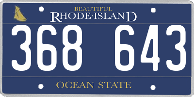 RI license plate 368643