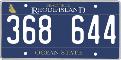 RI license plate 368644