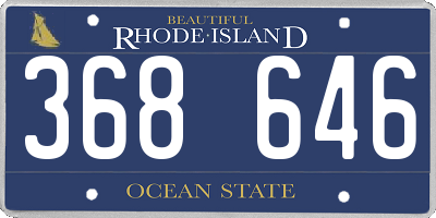 RI license plate 368646