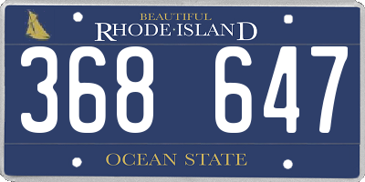 RI license plate 368647
