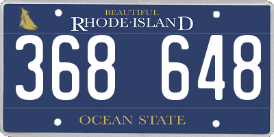 RI license plate 368648