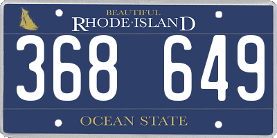 RI license plate 368649
