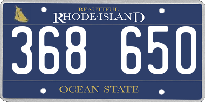 RI license plate 368650