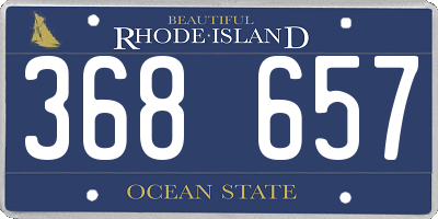 RI license plate 368657