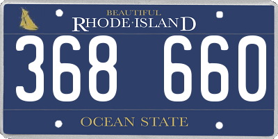 RI license plate 368660