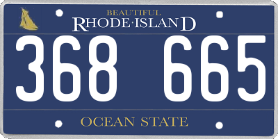 RI license plate 368665