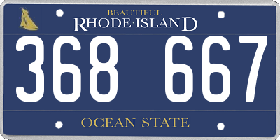 RI license plate 368667