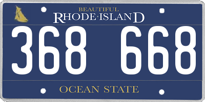 RI license plate 368668