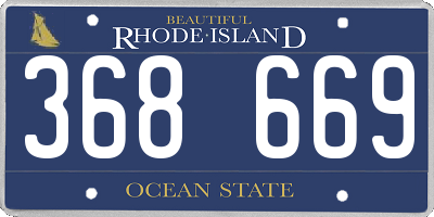 RI license plate 368669