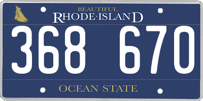 RI license plate 368670