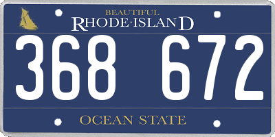 RI license plate 368672