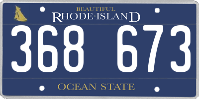 RI license plate 368673