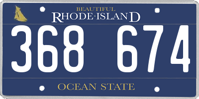 RI license plate 368674
