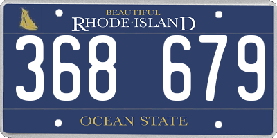 RI license plate 368679
