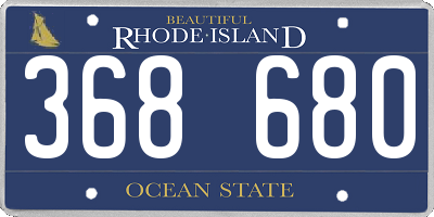 RI license plate 368680