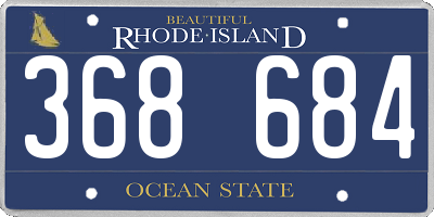 RI license plate 368684