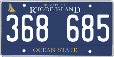 RI license plate 368685
