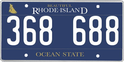 RI license plate 368688