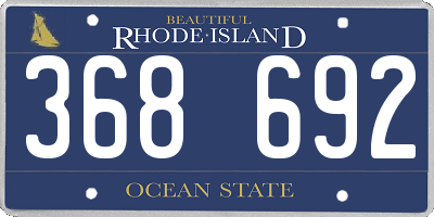 RI license plate 368692