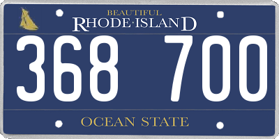 RI license plate 368700