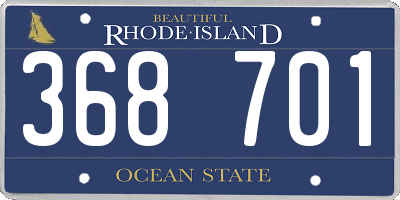 RI license plate 368701