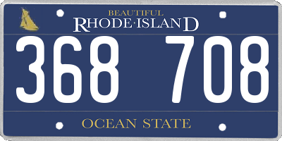 RI license plate 368708