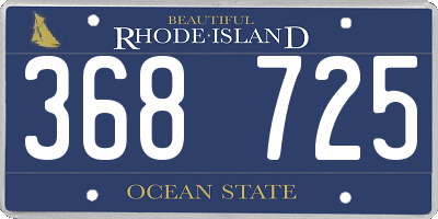 RI license plate 368725