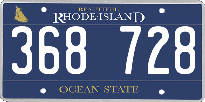 RI license plate 368728