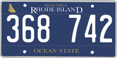 RI license plate 368742